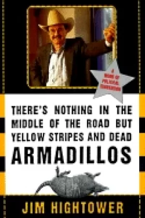 Image of theres nothing in the middle of the road but yellow stripes and dead armadi