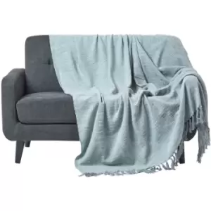 Image of Nirvana Slub Cotton Grey Throw, 255 x 360cm - Grey - Homescapes
