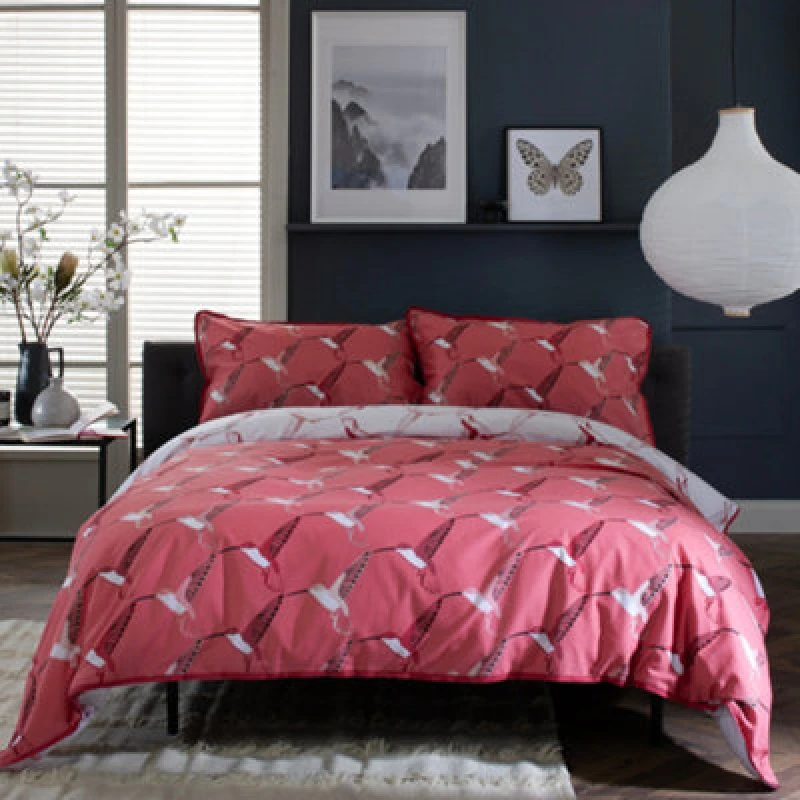 Image of Deyongs Deyongs Humming Bird Deluxe Thread Count Cotton Duvet Cover Set Size: Single Multi Single Unisex 5054990115393