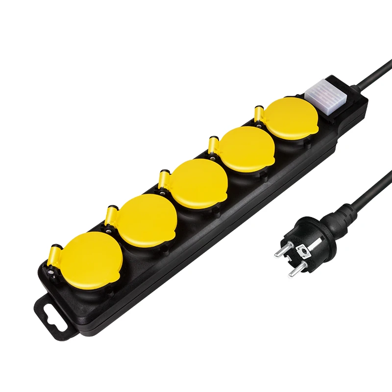Image of LogiLink LPS255 power extension 1.5 m 5 AC outlet(s) Outdoor Black. Ye