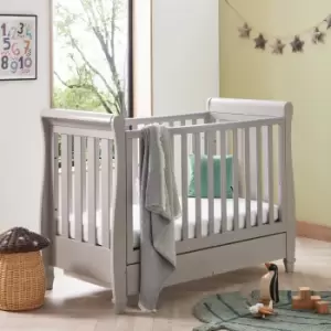 image of Babymore Eva Sleigh Cot Bed with Drawer Grey