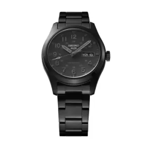 Image of Seiko 5 Sports Field 'Stealth' Automatic Black Dial Black PDV Mens Watch SRPJ09K1