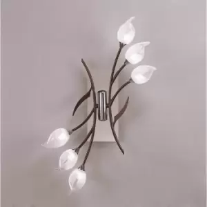 Image of Hollet ceiling/wall light with switch 6 G9 bulbs, polished chrome/Wenge