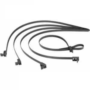 Image of HellermannTyton 115-00030 SPEEDYTIE-HIRS-BK-V1 Cable tie 750 mm 13mm Black Releasable, Eyelet, Quick-fit 5 pc(s)