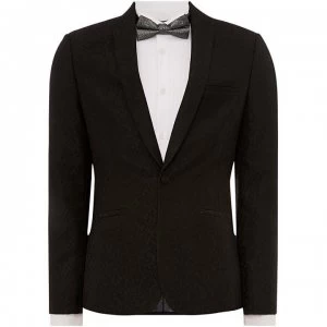 Image of Label Lab Daiquiri Skinny Fit Tonal Geo Suit Jacket - Black