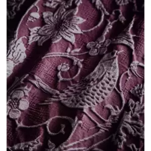 Image of Portfolio Oak Tree Plum Pencil Pleat Lined 66x72 Luxury Jaquard Curtain Pair - Plum