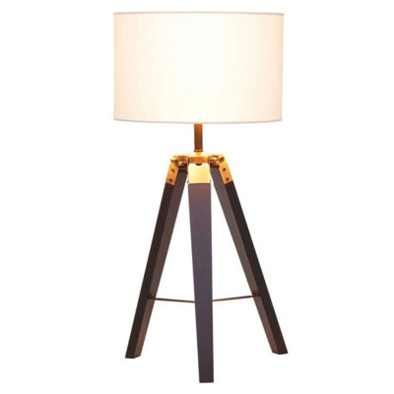 Image of Orsina Tripod Table Lamp With Black Base, Modern White Linen Shade Table Lamp, Adjustable Height Contemporary Lamp