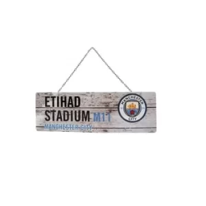 image of Manchester City FC Rustic Garden Sign