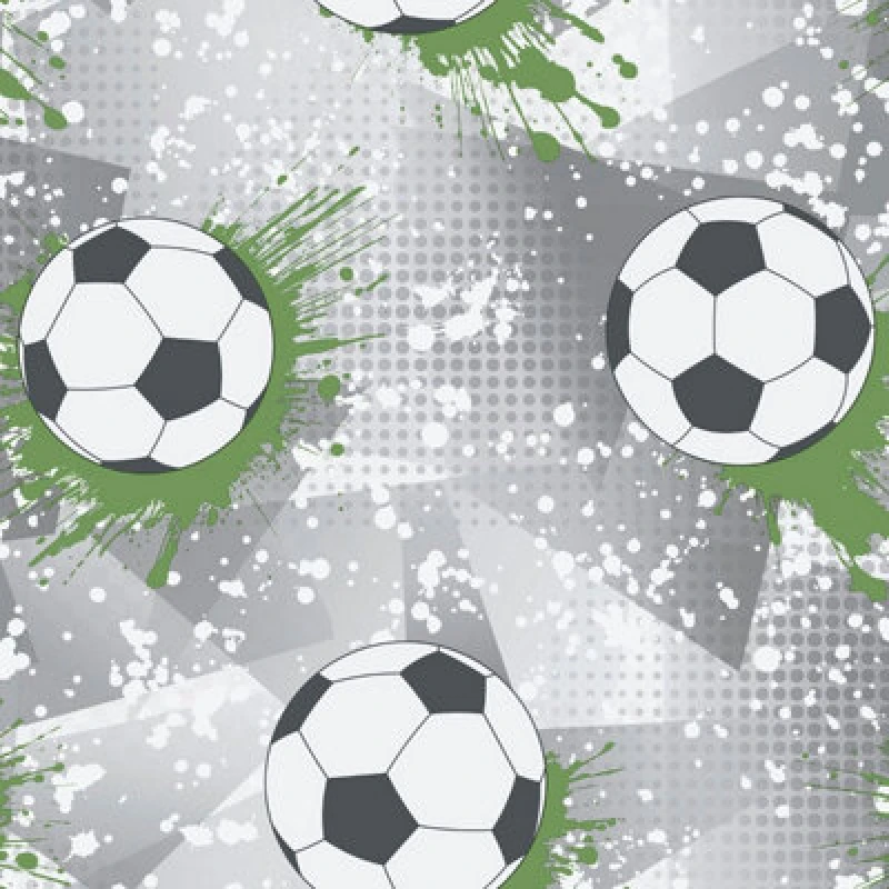 Image of Holden Decor Football Frenzy Grey / Green Children's Wallpaper, Grey 14092