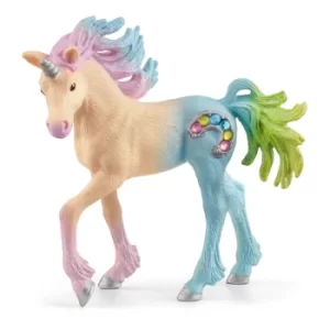 image of SCHLEICH Bayala Marshmallow Unicorn Foal Toy Figure, 5 to 12 Years, Multi-colour (70724)