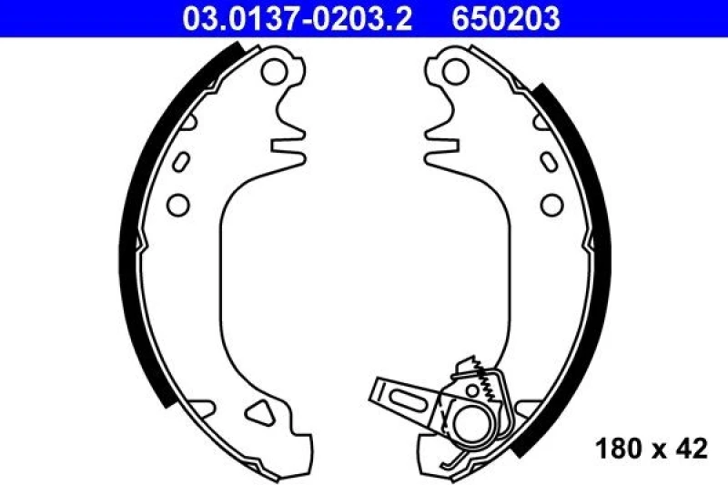 Image of ATE 03.0137-0203.2 Brake Shoes Brake Shoe Set (70)