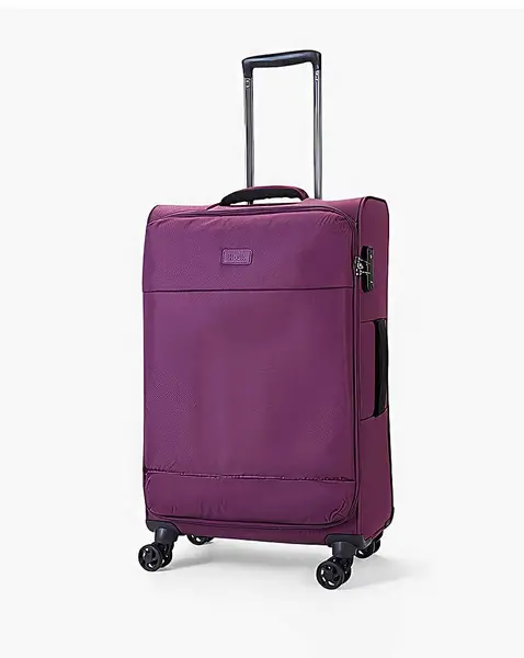 image of Rock Luggage Paris VPK6D Medium Soft Shell Purple Suitcase