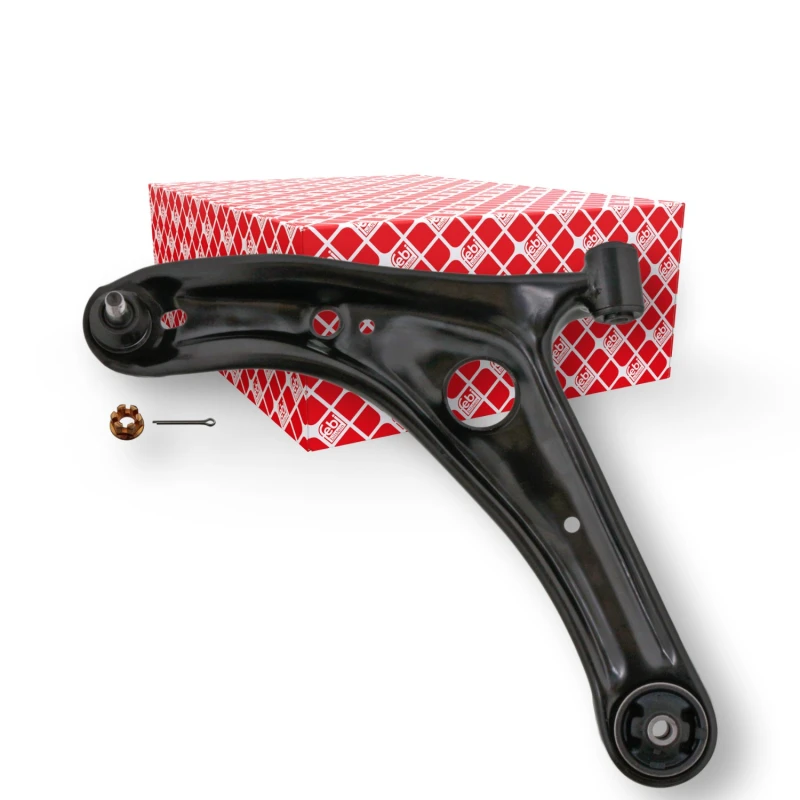 Image of FEBI BILSTEIN 43059 Suspension arm Control Arm, Sheet Steel, Lower, with ball joint, with rubber mounts Sheet Steel Track Control Arm (273)