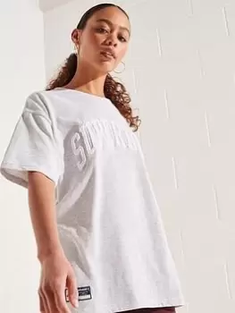 Image of Superdry Varsity Arch Mono T-Shirt - Grey, Size 10, Women