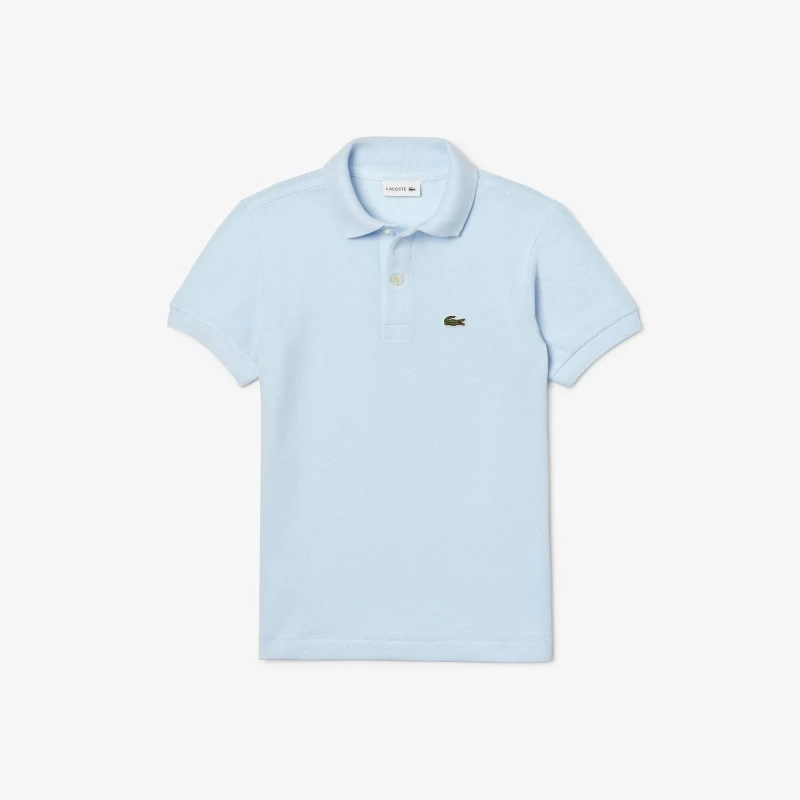 Image of Lacoste Junior Boys Pique Logo Polo Shirt - Blue Blue 13 - 14 Years