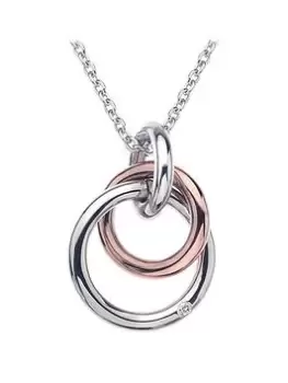 Image of Hot Diamonds Eternity Sterling Silver And 18 Carat Gold Vermeil Diamond Set Interlocking Pendant