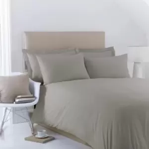 Image of Poetry Plain Dye 144 Thread Count Combed Yarns Dark Grey Single Duvet Cover Set - Grey - Charlotte Thomas
