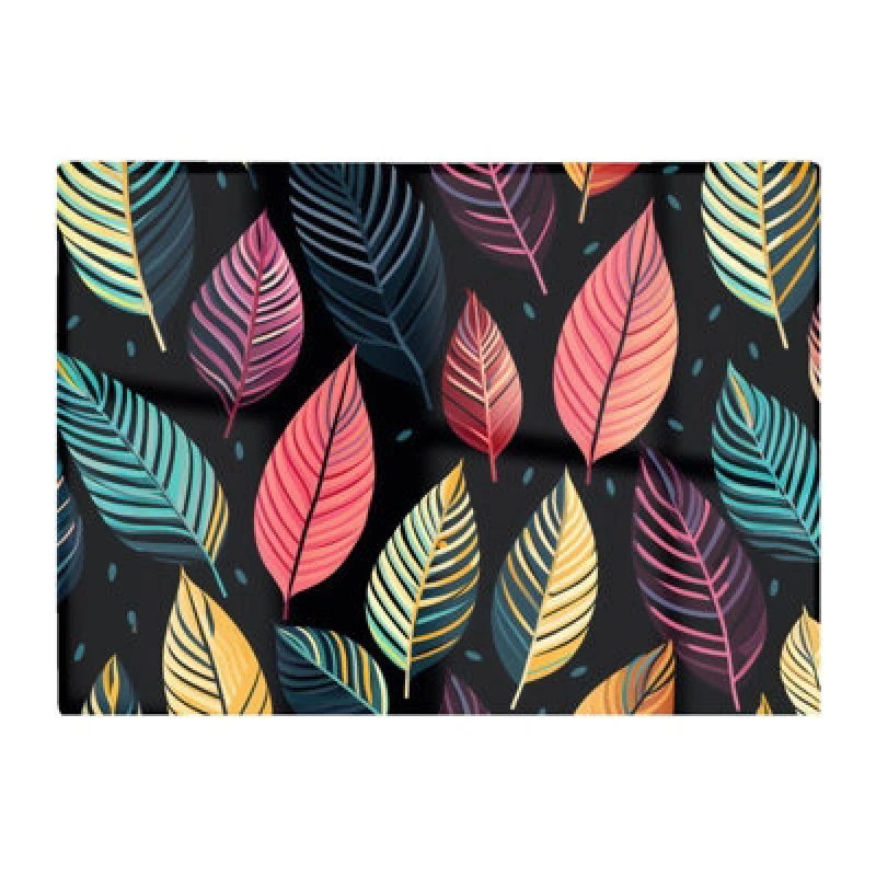 Image of Warren Reed Designer Colourful Leaves Pattern Glass Chopping Board