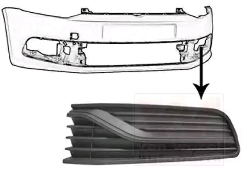 Image of VAN WEZEL 5814595 Bumper Grill Fitting Position: Left Front, Vehicle Equipment: for vehicles without front fog light Ventilation Grille,bumper (244)