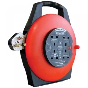 Image of Infapower X812 4 Socket 13 Amp 10 Metre Enclosed Drum