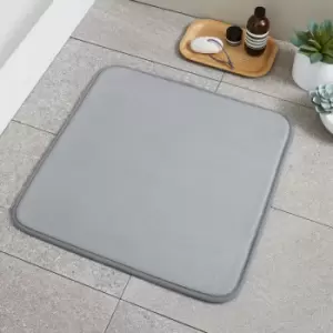 Image of Catherine Lansfield Anti-Bacterial Memory Foam Shower Mat, Silver