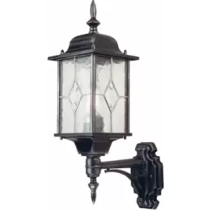 Image of Loops - IP43 Wall Light Sconce Black Silver LED E27 100W Bulb Outside External d02600