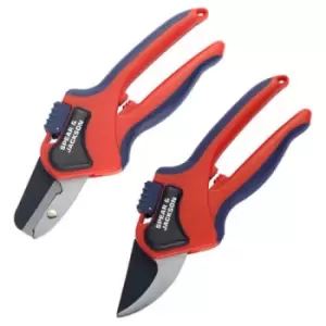 image of Spear and Jackson Razorsharp Advantage Bypass and Anvil Secateur Set