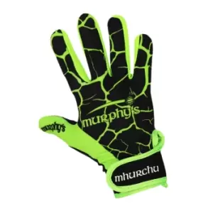 Image of Murphys Unisex Adult Crackle Effect Gaelic Gloves (XL) (Black/Lime Green)