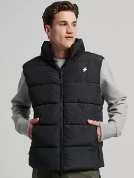 Image of Superdry Sports Padded Gilet - Black, Size 2XL, Men