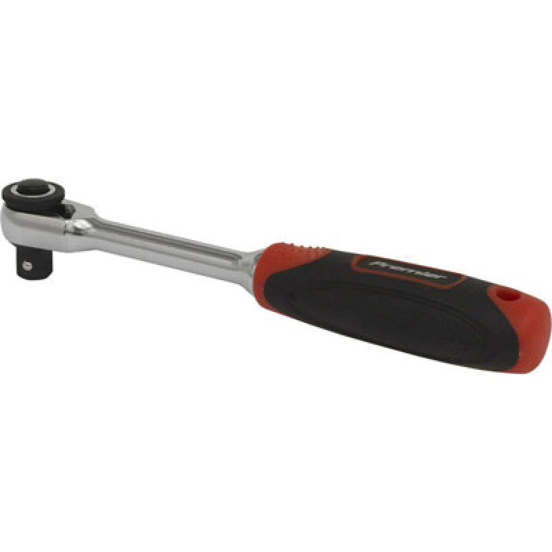 Image of Loops 72-Tooth Compact Head Ratchet Wrench - 1/4" Sq Drive - Flip Reverse - Soft Grip Multi