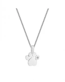 image of Simply Silver Paw Print Necklace