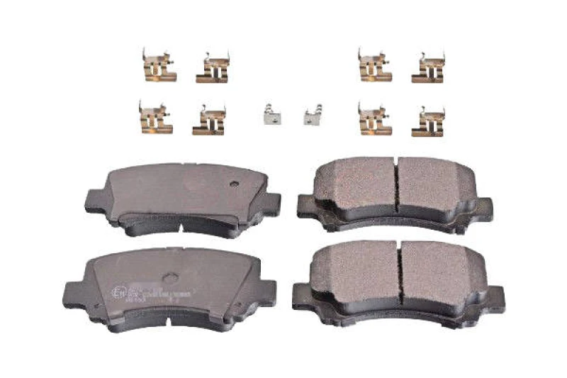Image of SWAG 33 10 5253 Brake pad set Front Axle, with acoustic wear warning, with fastening material Brake Pad Set,disc brake (402)