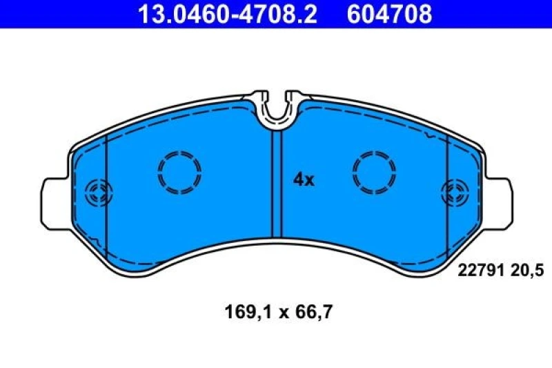 Image of Brake pad set ATE 13.0460-4708.2