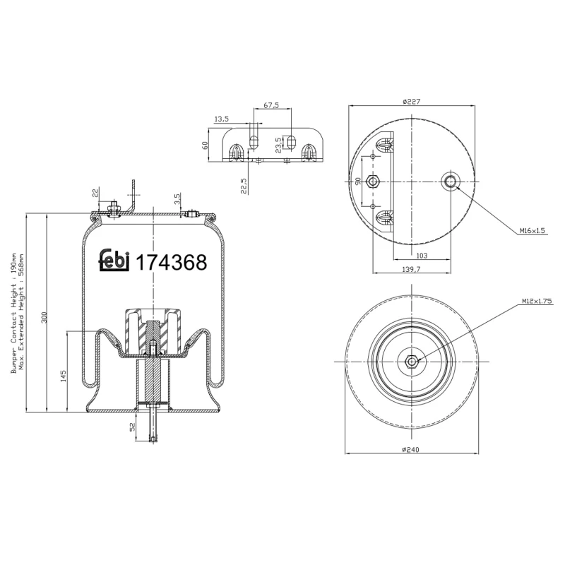 Image of Boot, air suspension FEBI BILSTEIN 174368