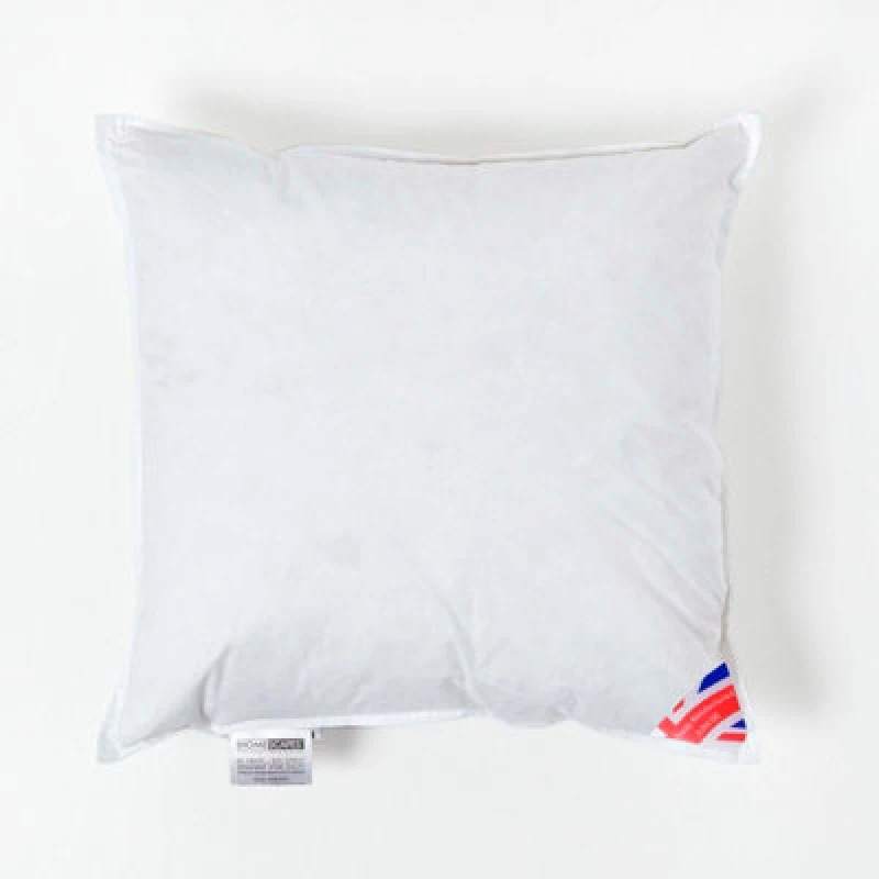 Image of HOMESCAPES Duck Feather Cushion Pad - Luxury Cushion Filler and Inserts 45 x 45cm (18 x 18) - White - Homescapes SF1213E-EU