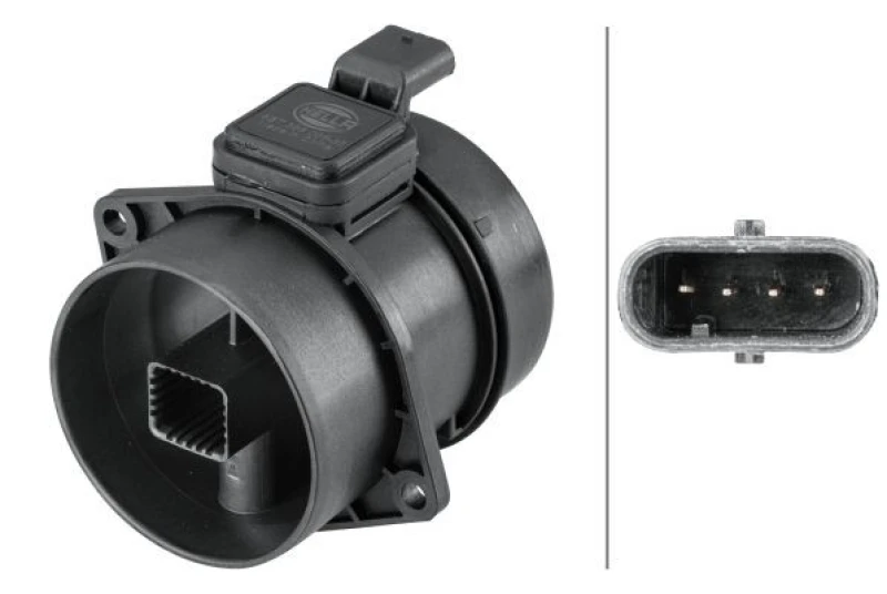 Image of HELLA Mass air flow sensor HELLA 8ET 358 095-331