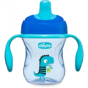 image of Chicco Train training cup with handles 6m+ Blue 200ml