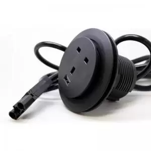 Image of Ion in-surface power module 1 x UK sockets and 1 x USB Charger type A