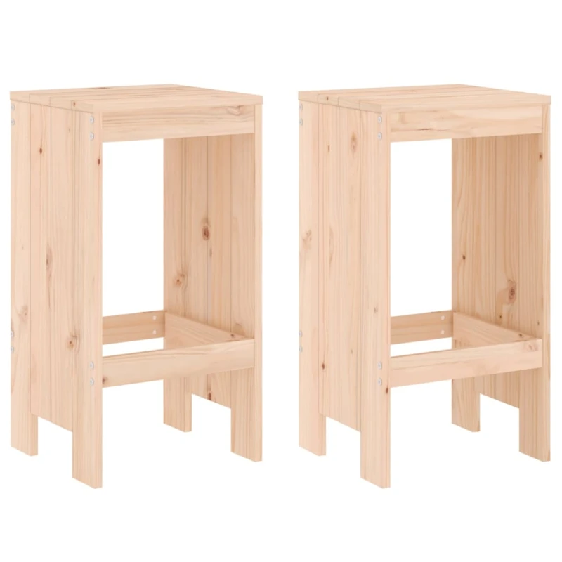 Image of vidaXL Bar Stools 2 pcs 40x36x75cm Solid Wood Pine, Brown 825345