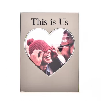 Image of Moments Silver Heart Frame 5" x 5" - This is Us