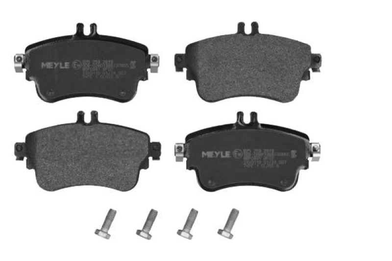 Image of MEYLE 025 253 2619 Brake pad set Front Axle, prepared for wear warning indicator, Original Quality, with anti-squeak plate Brake Pad Set,disc brake (