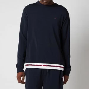 Image of Tommy Hilfiger Mens Contrast Rib Sweatshirt - Desert Sky - L
