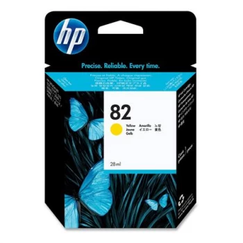 Image of HP 82 Yellow Ink Cartridge 28ml