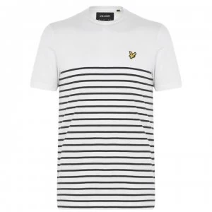Image of Lyle and Scott Breton Stripe T Shirt - Wht/Nvy Z587
