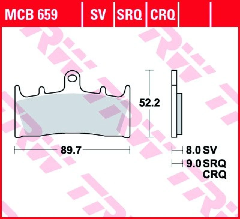 Image of TRW MCB659CRQ Brake pad set Brake Pad Set,disc brake (402)