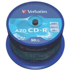 Image of CD-R AZO Crystal Spindle 700MB (Pack of 50) 43343