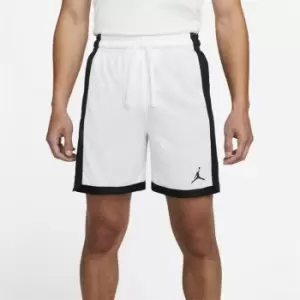 image of Jordan Dri-Fit Sports Mesh Shorts, White/Black, Male, Basketball Shorts, DH9077-100