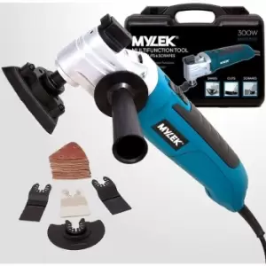 image of MYLEK 300W Oscillating Multi Tool with 48 Piece Accessory Kit & Carry Case - Green