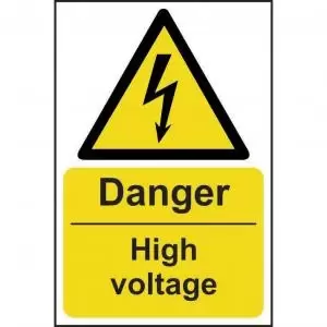 Image of Self-Adhesive Vinyl Danger High Voltage sign 200 x 300mm. Easy to use
