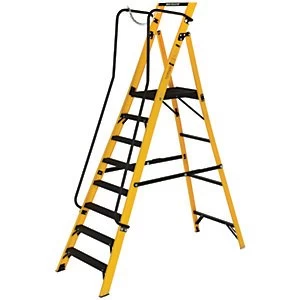 Image of Youngman Megastep 8 Tread Fibreglass Platform Stepladder